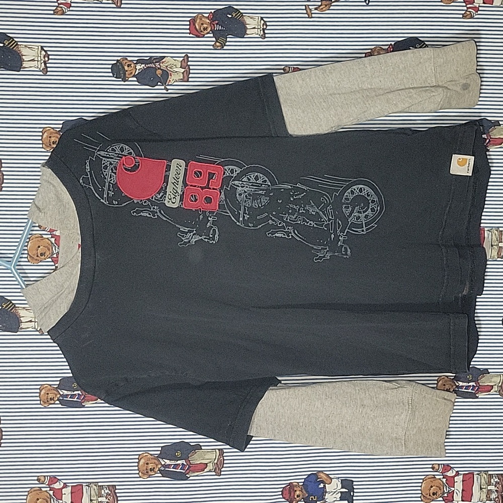 Kids Carhartt Long Sleeve Hooded Shirt Boy Size 7